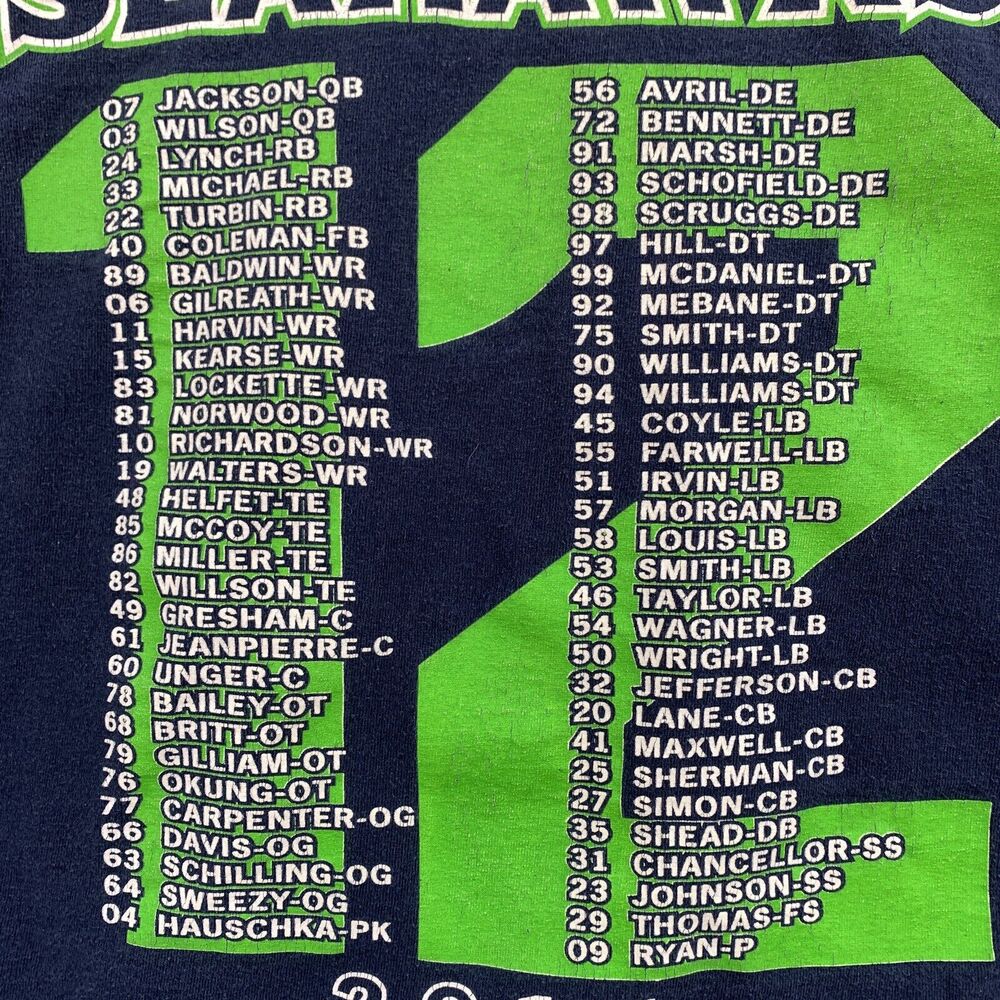 Seattle Seahawks Tshirt Mens Large 2014 Thursday Night Football Gildan Crew Neck - Picture 9 of 12